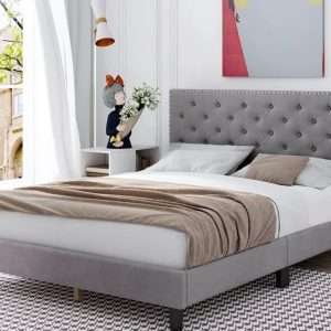 Fabric Bed Studded Headboard