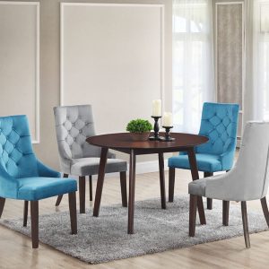 Wooden Dining Table with Scoop Back Chairs