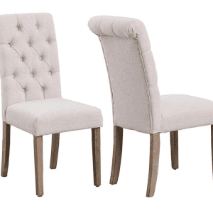 Ivory Beige Scroll Back Dining Chairs
