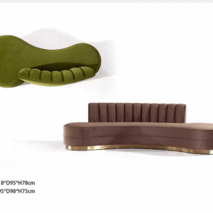Modern Velvet Curved Sofa