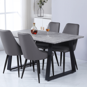 Dining Table with Leather Chairs
