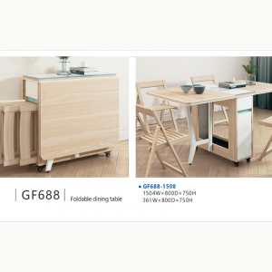 Wooden Foldable Dining Table with Chairs