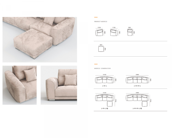 Sofa With Footstool - Image 3
