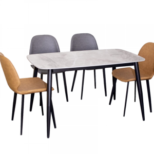 Dining Table with Leather Chairs