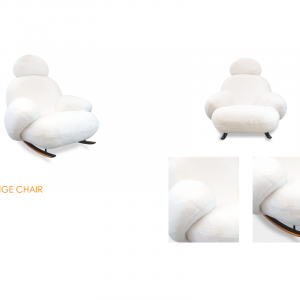 White Fabric Lounge Chair