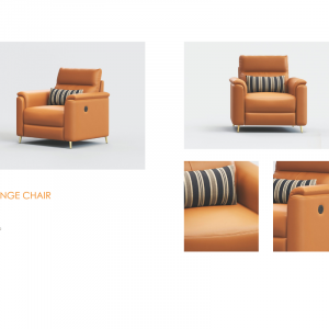 Leather Fabric Lounge Chair