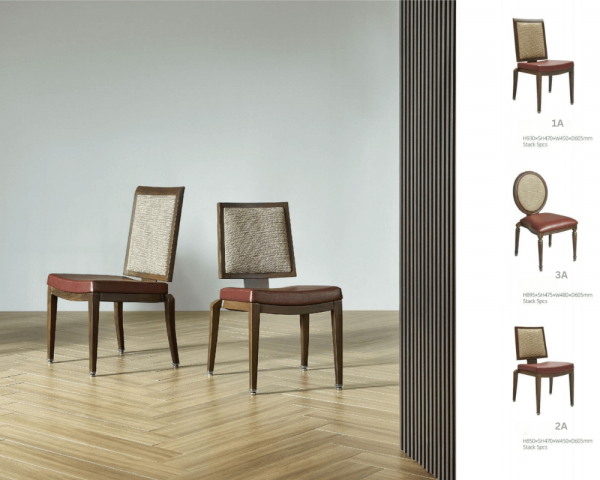 Metal Wood Grain Banquet Chairs